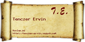 Tenczer Ervin névjegykártya
