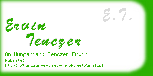 ervin tenczer business card